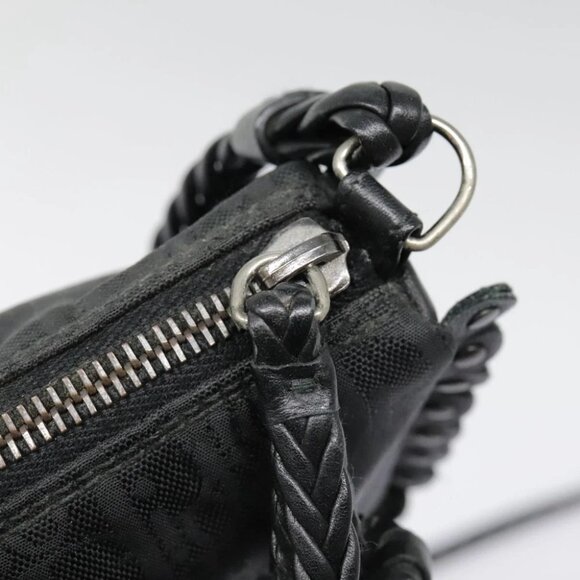 Christian Dior Trotter Canvas Shoulder Bag Silver Black Auth 92099 - Picture 11 of 14